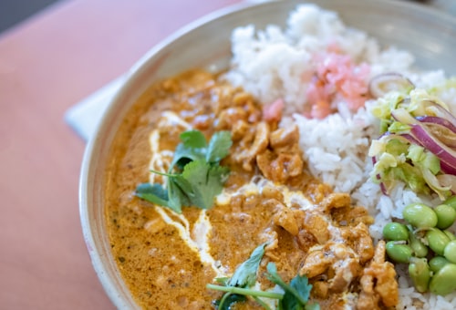 Chicken curry rice bowl